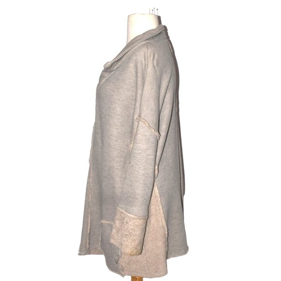 Soft Surroundings Oversized V-Neck Pullover Hoodie Tunic w Pockets - Picture 3 of 7
